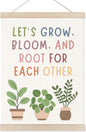 Koesus Boho Mental Health Wall Art Poster Hanger Frame 12x16 Inch, Let's Grow Bloom Root for Each Other Canvas Pictures Prints Framed Wall Decor for Classroom Therapy School Counselor Office