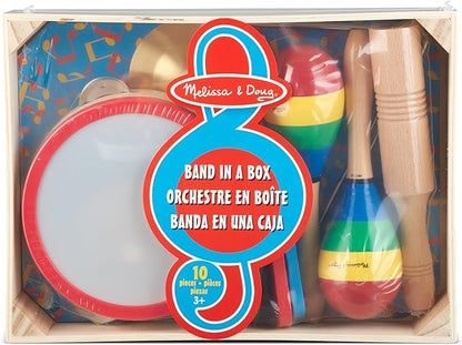 Melissa & Doug Band-in-a-Box Clap! Clang! Tap! - 10-Piece Musical Instrument Set