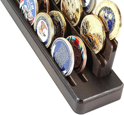 Display coin holder - 4 Rows challenge coin display coin holder(Coins not included) - Military Coin Display Stand