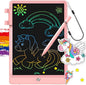 FLUESTON LCD Writing Tablet, Doodle Board Toys Gifts for 3-8 Year Old Girls Boys, 10 Inch Colorful Electronic Board Drawing Pad for Kids, Gifts for Toddler Educational Learning Travel Birthday, Pink