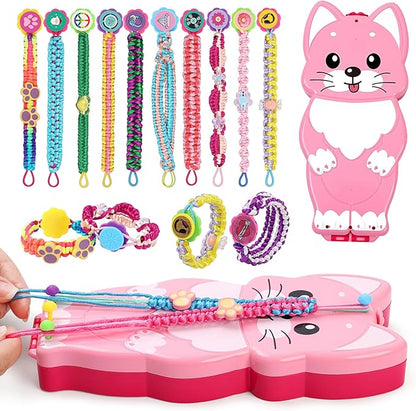 Bracelet Making Kit for Girls - Arts and Crafts for Kids Ages 8-12 - Friendship Bracelet String Maker Set Toys - Best Christmas Birthday Gifts - Charming Animal Shaped Weaving Loom (Large)