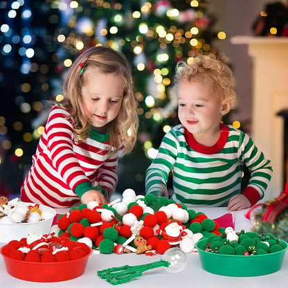 170 Pcs Christmas Sensory Bin Items Christmas Miniature Figurines Counting Sorting Sensory Bin Filler Xmas Resin Fine Motor Red Green Counts for Xmas Counting Decor