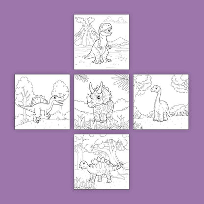 ArtPops Coloring Boxes – Pop-Up Pre-Printed Coloring Box Set – DIY Wall Art Kit for Kids – Eco-Friendly, Easy to Hang, No Frame Needed – 5-Pack, Dino Friends