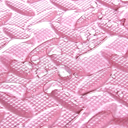 16 Tiles, 0.4 Inch Thicked Interlocking Floor Mats with Solid Colors, Squares Baby Play Mat, EVA Foam Puzzle Floor Mat Foam Mats for Kids, Baby, Toddlers (Beige/Pink)
