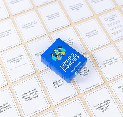 100 Mindful Families Conversation Cards – Mindfulness, Gratitude & Breathing Prompts for Self Care at Home, Travel & Therapy