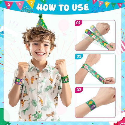 Childom 36 Pcs Birthday Slap Bracelet,Party Bracelet Gifts Birthday Decorations,Holiday Goodie Bag Stuffers for Party Favors,Bracelets Bulk for Home School Classroom Prizes Anniversary Holiday Outdoor