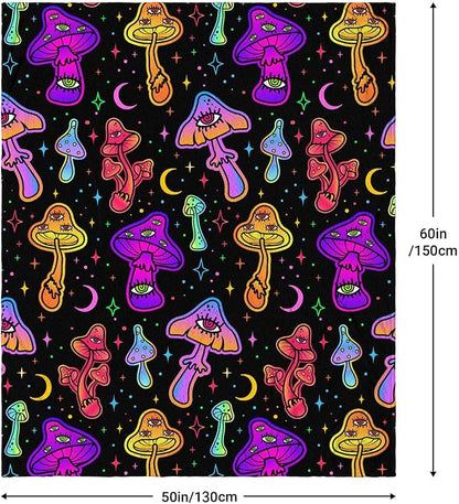 Mushroom Fleece Blankets Throw Blanket for Couch Gifts for Mushroom Lovers Soft Cozy Plush Bed Stuff Couch Living Room Decor for Kids Adults