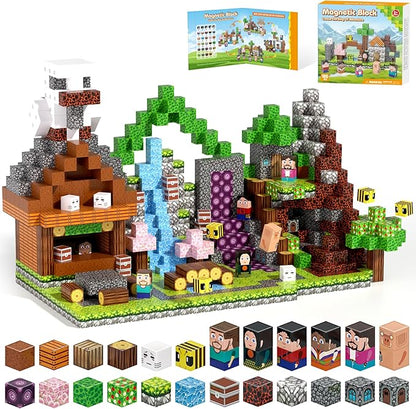 Magnetic Blocks, Magnetic Building Blocks Gryxpox, Magnet Tiles with Adventure World Blocks Toy, Magnetic Blocks For Kids Ages 4-8, STEM Sensory Toys for Ages 3+ Toddlers Kids Girl Boys Birthday Gifts