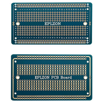Solderable Breadboard PCB Board Gold-Plated Solder Breadboard for DIY Electronics Projects Apply to Arduino Soldering Projects 3.5"x2.05" (5 Pack + 2 Mini Board, Blue)