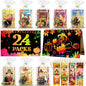 24 Pack Thanksgiving Scratch Art Party Favors for Kids - Rainbow Scratch Paper with Fall Party Scratch Off Cards Pumpkin Birthday Goodie Bag Stuffers - Return Gifts DIY Classroom Prize