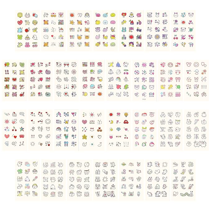 Metker Temporary Tattoos for Kids - 90 Sheets 1000+ Designs | Waterproof Temporary Tattoos toys for Birthday Party Favors, Group Activities | Educational & Safe Skin Art