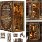 ISSEVE Book Nook Kit, DIY 3D Wooden Puzzle Dollhouse Booknook for Adults, Tiny Miniature House Kit Bookshelf Decor with LED Light and Dust Cover, Gifts for Family and Friends (Book Collection Room)