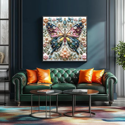 Butterfly Jigsaw Puzzles for Adults 500 Pieces Colorful Crystal Flower Puzzles Beautiful Diamond Art Puzzle Difficult Unique Family Challenging Games Gift for Teens Adults Puzzle (20"x20")