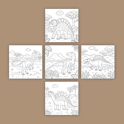 ArtPops Coloring Boxes – Pop-Up Pre-Printed Coloring Box Set – DIY Wall Art Kit for Kids – Eco-Friendly, Easy to Hang, No Frame Needed – 5-Pack, Jurassic Legends