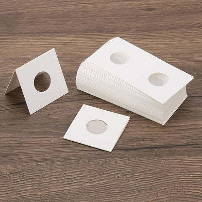 PATIKIL 2x2 Coin Flips, 350 Pack 17.5mm Cardboard Coin Holder Paper Coin Holders for Coin Collection Supplies Collector, White