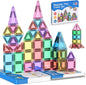 40PCS Mini Magnetic Tiles Travel Set, Portable STEM Building Blocks for Kids with Metal Storage Box, Montessori Sensory Toys for Classroom & Travel, Ideal Gift for Boys & Girls