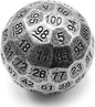 Bescon Solid Metal 100 Sided Dice, Game Dice D100, Giant Polyhedral Metal 100 Sides Dice 50MM in Diameter (1.97in), Ancient Silver
