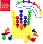 Foam Peg Board Toy - 36 Pegs, Foam Board, Lacing String, Storage Bag - Occupational Therapy Toys - Fine Motor Skills Toys for Toddlers and Kids (Yellow)