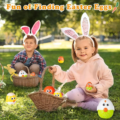 4 PCS Nesting Stacking Easter Eggs for Kids and Toddler, Easter Egg Balance Toys for Easter Party Favors Gifts, Goodie Bag Stuffers, Color Shape Matching Learning Sensory Toys for Baby Boys and Girls