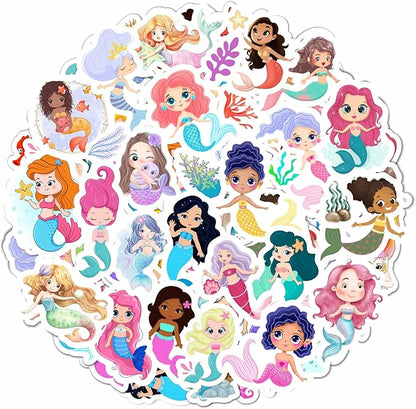 BulbaCraft Mermaid Stickers for Girls, Mermaid Decals for Laptop, Cups, Water Bottles, Gifts for Women & Men