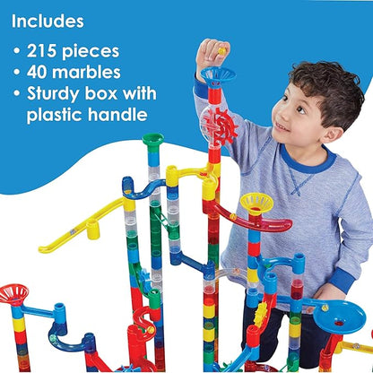 MindWare Mega Marble Run Building Set - 215 Durable Pieces and 40 Marbles - Build, Engineernig and Sceince Toy - Ages 4 and Up
