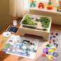 Light Table for Kids -Sand Painting Light Box All-in-One Sandbox Alternative with Tracing Light Box, 10 Dimming Levels & 50+ Pieces(USB)
