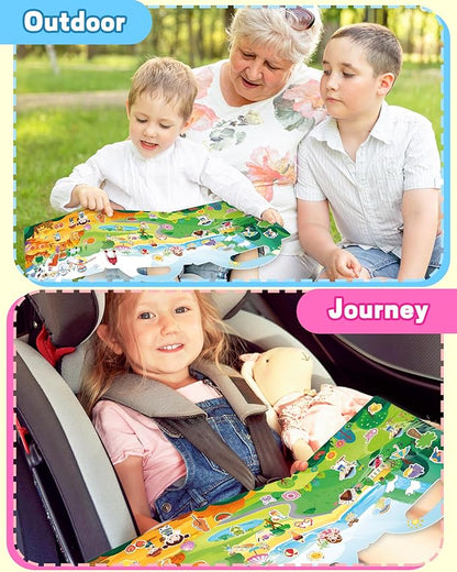 Reusable Sticker Book for Toddlers 2-4 Years, Stickers for Kids, Toddler Craft Activities, Toddler Travel Toys Ages 2+ Boy Girl Birthday Gifts