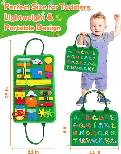 Gojmzo Busy Board Montessori Toys for Toddler Year Old Boy Girl Birthday Gifts, Busy Book Sensory Toys for Toddlers, Learning Educational Toddler Travel Activities