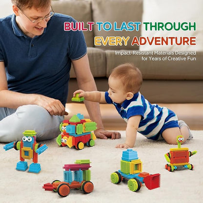 Contixo STEM Building Toys, ST6 100 pcs Bristle Shape 3D Tiles Set Construction Learning Stacking Educational Block, Creativity Beyond Imagination, Inspirational, Recreational Toy for Kids Ages 3-8