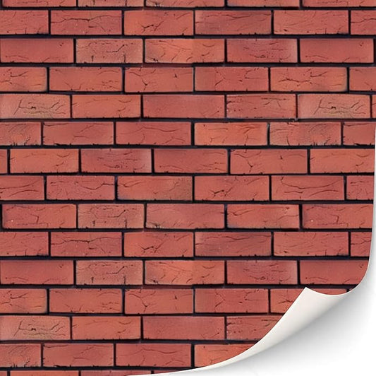 3 Sheets Self-Adhesive Wall Cladding for Dollhouse 1:12 Scale (Dark Joints)