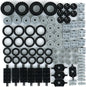 Wheels and Axles Building Blocks Set, Vehicle Truck Tires Compatible with Classic Bricks Car Parts