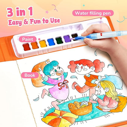 JoyCat Paint with Water Coloring Books, Art & Craft Activity, No Mess Art for Kids Ages 4-8, Craft Kits & Supplies, DIY Creative Activity, Presents for Girls & Boys (Party)