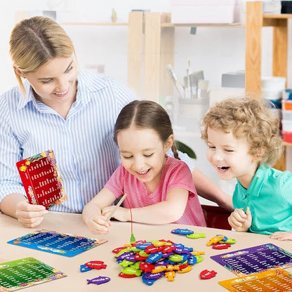 SpringFlower Wooden Magnetic Sight Word Fishing Game, Sight Word Educational Toy for Age of 3,4,5,6 Year Old Kids, Boys & Girls,Homeschool,Visual, Tactile and Auditory Learning