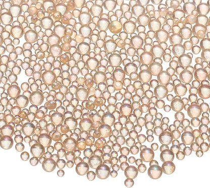 Iridescent Glass Tiny Bubble Beads, 0.4-3mm 10g No Hole Micro Mini Round Champagne Water Droplets Beads - Applications: for Resin Filler, Nail Art, Dollhouse Bath Tub