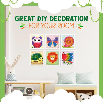 jackinthebox Poke Poke Art – Animals Theme, Mess-Free Fabric Art and Craft, Flower Pressing Kits, Gift for Kids, Girl Gifts, Boy Gift, Toys for Girls and Boys Ages 4 5 6 7 8