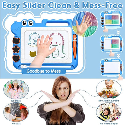 AiTuiTui Magnetic Drawing Board Toddler Toys Gift for Girls Boys, Color Sketch Writing Scribble Doodle Pad Travel Games, Educational Learning Kids Toys for Toddlers Birthday Stocking Stuffers (Blue)
