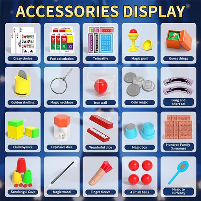 Magic Kit for Kids, 98 Magic Tricks Set for Kids with Magic Wand, Manual and Videos, Magic Set Toys Gifts for 6 7 8 9 10 11 12 Years Old Kids Boys Girls Beginner Halloween Christmas Birthday Parties