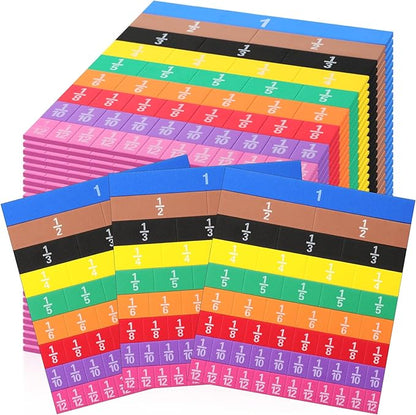 36 Sets Fraction Tiles Set for Math Classroom Fractions Manipulatives Math Learning Manipulatives for Home School Supplies