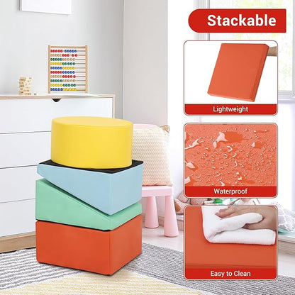 GarveeLife Foam Climbing Blocks for Toddlers, Waterproof Toddler Climbing Toys, Baby Jungle Gym Indoor Lightweight, Easy to Clean Foam Play Gym 5PCS