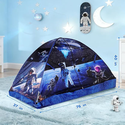 Kid Bed Tent -Twin Play Tent Baby Toddlers Dream Playhouse for Bedroom Decor Indoor Games Twin Size Bed Canopy by CRAWLBO(Galagy)