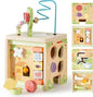 ROBOTIME Wooden Activity Cube with Bear Orchard Theme, 9-in-1 Montessori Toys for 12M+ Boys & Girls, Educational Learning Toys for Toddlers Age 1-3, 1st Birthday Gift