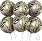 6 Pcs Black Gold and White Balloons, Saxuxu Black and Gold Balloons, 22 Inch Big Round Foil Balloon for Graduations Birthday Party Baby Shower Wedding Decorations