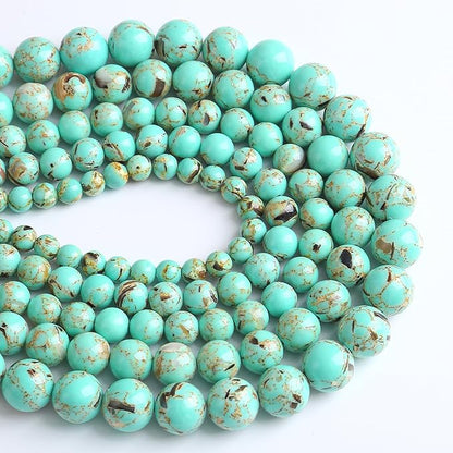 6MM 60PCS Peacock Blue Shell Turquoise Spacer Loose Beads for Jewelry Making DIY Bracelet Necklace