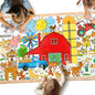 Gatherfun Farm Animal Party Giant Coloring Poster - 31.5X 72 Inches - Versatile Classroom Wall Décor & Birthday Activity - Farm Poster or Table Cover for School Parties and Special Events