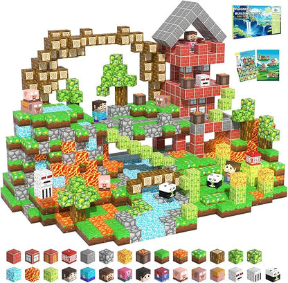 Magnetic Blocks, 150PCS Magnetic Building Blocks Light Up, Stacking Magnets for Kids, Sensory Toy for STEM Constructions Magnet Blocks for Boys Girls Age 3+, Christmas Birthday Gifts