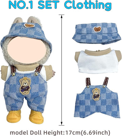 4 Pack—Adorable Outfit Set for 17cm Dolls,Premium Designer Doll Clothes with Accessories,6.7 Inches Cute Doll Clothes,Luxury Chic Fashion Doll Clothing Set(No Dolls and Shoes) (Set C