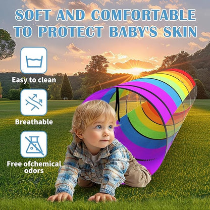 Kids Play Tunnel for Toddlers 70 x 21 Inch Colorful Pop-Up 1-3 Baby Crawling Tunnel Foldable with Breathable for Children Kids Dogs Indoor and Outdoor Backyard Tunnel Toys Gifts