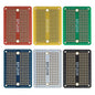 Solderable Breadboard Mini PCB Board Gold-Plated Solder Breadboard for DIY Electronics Projects Apply to Arduino Soldering Projects 2.0"x1.5" Mixed Color(Pack of 6 Pcs)