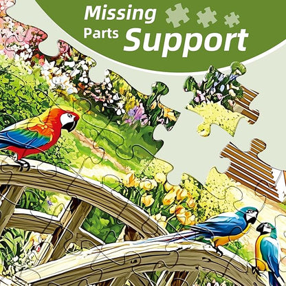 Puzzles for Adults 500 Pieces,Charming Lakeside Church Puzzle for Adults,Beautiful Flower & Parrot Jigsaw Puzzles for Kids Seniors Teens,Puzzles for Family Game Nights & Holiday Party Gifts,20.5x15 In