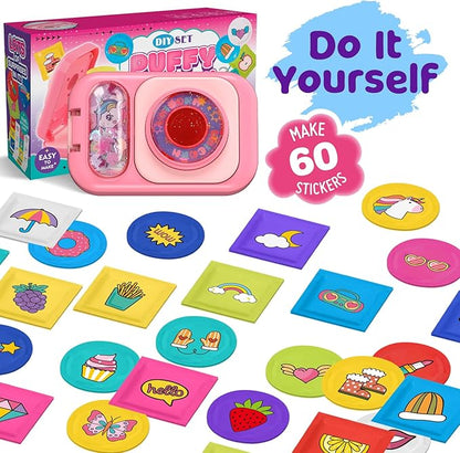 Puffy Sticker Maker Kit for Kids - Make Your Own 3D Stickers Ages 6-10 - Create DIY Craft Machine Unicorn Arts and Crafts Kits for Girls & Boys (60 Stickers)